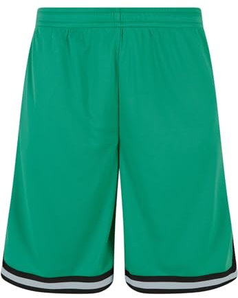 Urban Classics Stripes Mesh Shorts Pantaloncini, Ferngreen/Black/White, XL Uomo