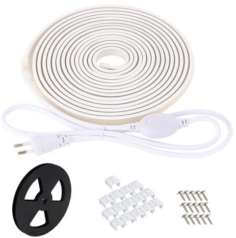 pcning Striscia LED 220 Volt COB senza Trasformatore con Spina 4000K da Interno Esterno, 3 Metri Strisce LED Luce Naturale Impermeabile IP67 (3M, Bianco)