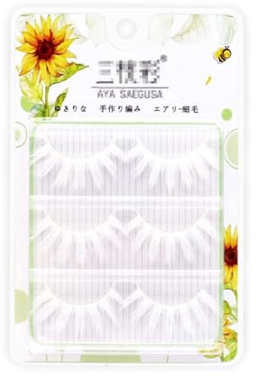 Faux cils Faux cils blancs, cils de Cosplay de noël, épais, naturels, peuvent être peints, faux cils de pâques Charmant