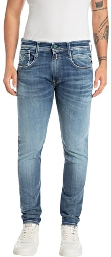 Replay Herren Jeans Anbass Slim-Fit, Blau (Medium Blue 009-4), 34W / 34L