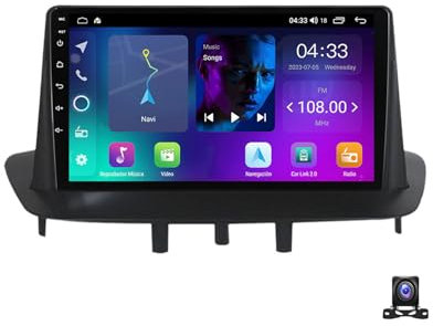 DEHIWI Doppel DIN Radio Mit Navi, 9 Zoll Touchscreen, 2 Din Autoradio MP5 Player Für Renault Megane 3 2008~2014 Unterstützt BT, Radio FM/RDS, DSP, Carplay/Auto, Lenkradsteuerung,4 core nf2 2g+32g