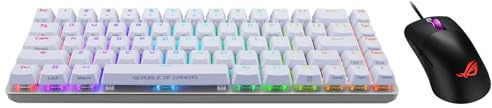 ASUS ROG Falchion Ace 65% Compact Gaming Keyboard, Bundle with ROG Keris Mouse, NXRD Mechanical switches, Per-Key RGB LEDs, Better Typing Experience, White Color