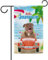 GABSHAIM Pitbull Red Nose Drive a Car Graden Flagge Hallo Sommer Meer Strand Blumen Palme Banner Außen Haus Hof Dekor 31,8 x 45,7 cm doppelseitig
