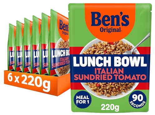 Bens Original Lunch Bowl Sundried Tomato Italian Style ready in 90 seconds Rice and Grains Ready Meal serves 1 multipack 6x 220g