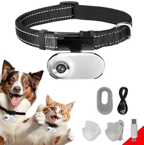 ehomful HD 1080P Cat Camera Collar with Video Recording, Mini Wireless Sports Camera, Small Action Cameras, Body Camera for Pet Supplies, Items for