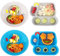 nohlerlife Lot de 4 Assiettes pour tout-petits en silicone avec Compartiments, incassable Antidérapantes assiette bebe Pour les tout-petits et l'auto-alimentation (Duck/Excavator)