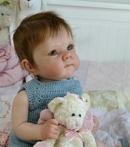 Zero pam Reborn Baby Vollsilikon Lebensecht, Silikon Baby Mädchen, 48CM Reborn Puppen Lebensecht Babypuppen Puppe Echt, Reborn Baby Silikon Körper Echte Babypuppe