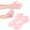 2 Pairs Silicone Moisturizing Glove Socks Set, Women Foot Spa Pedicure Silicone Socks Set, Moisturizing Socks & Gloves Set, Reusable Foot Gloves Repair of Dry Hands and Feet Rough Cracked Skin
