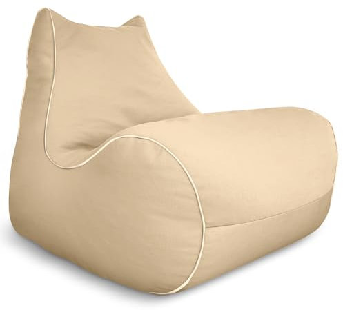 Aiire Pouf d'extérieur de luxe XXL – Pouf géant avec rembourrage en oléfine Premium – Moderne Bean Bag Chair pour jardin, terrasse ou espaces de détente – Pouf intérieur et extérieur gris