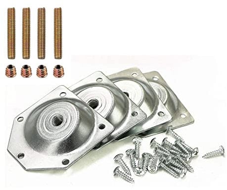 Kalttoy 1 Set Leg Fixing Mounting Plates With Metal Dowel Screws For Securely Furniture For Sofas Chairs Coffee Tables