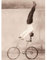 Bike Birthday Card Circus Acrobat Man Bottle Beer - Vintage Style Greeting Card