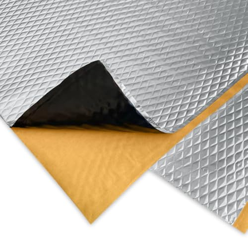 6 Stück 2mm Alubutyl Anti Dröhn Dämmmatte 40×25cm - Selbstklebende Alubutyl Anti Dröhn Dämmmatte Isolierung für Autos, KFZ Lärmschutz, Schalldämmung, Schallschutz, Auto Dämmung