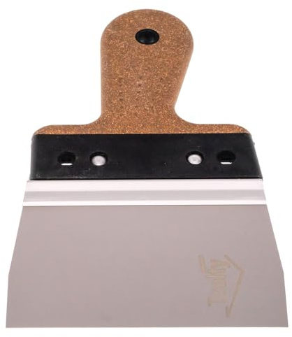 Toolty Stainless Steel Facade Spatula 150/90mm with Cork Handle – for Plastering, Finishing & Smoothing Work – DIY