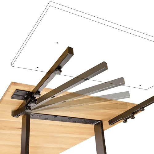 Natural Goods Berlin 2X Tischplattenverlängerung Schwenk - Tischverlängerung Esstisch Schwarz 60cm - Schreibtisch Erweiterung Metall, Tisch Verlängerung Schwenkbar Für Tischplatte - Desk Extension