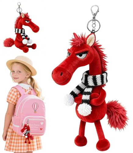 Porte-clés cheval en peluche, 20 cm Cheval Jouet en Peluche, Cheval Poupée en Peluche pour Enfants, Pendentif Poney En Peluche, 2026 mignon et élégant pendentif c-heval porte-clés, pour sac à dos
