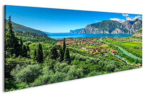 islandburner Bild auf Leinwand Schöner Sonniger Tag Gardasee Torbole Italien Europa Sarca Fluss Bilder Wandbilder Poster