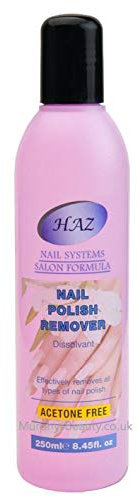 HAZ Nail Polish Remover 250 ml, 2 Pack Acetone Salon Professional Nail Varnish for Stubborn Gels, Glitter & Dark Shades, for all Nail Types, Easily & Quickly Remove Soak Off Gel Polish