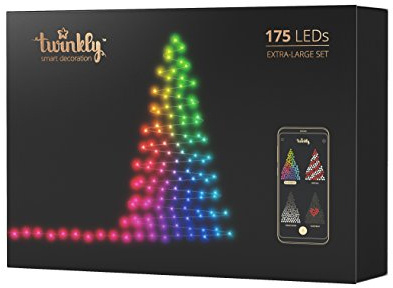 Twinkly - 175 LEDs, Illuminazione per albero di Natale controllabile via smartphone. Scegli il tuo layout e crea la tua animazione!