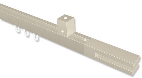 Interdeco eckige Innenlaufstange Deckenmontage/Gardinenstange Satin-Silber 20x20 mm Quadline Diapo, 240 cm