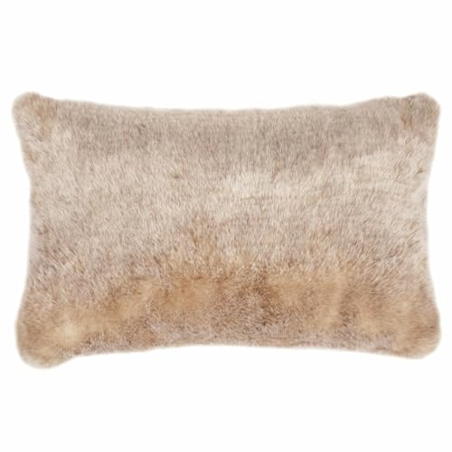 pad - Kissenhülle, Kissenbezug, Kissen - Kunstpelz - Fellimitat - Schaumwein - Polyester - Natural, Beige - 30 x 50 cm - ohne Füllung