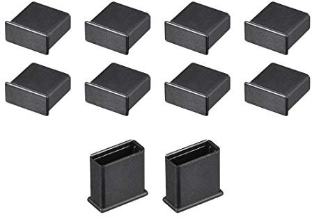 sourcing map 10pcs Silicone USB Cap Port Cover Anti Dust Protector 13mmx5mm for USB 2.0 Black