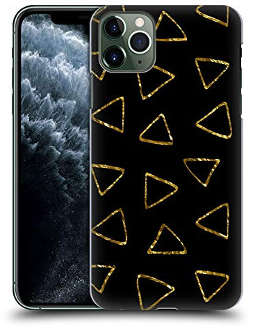 Head Case Designs Officially Licensed Haroulita Triangles Black And Gold Hard Back Case Compatible With Apple iPhone 11 Pro Max