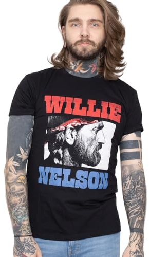 Willie Nelson T Shirt Stare Logo Nue offiziell Herren Schwarz XL