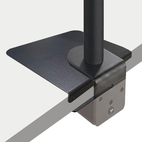 Placa de refuerzo de acero para soporte de monitor que se adapta a la mayoría de soportes de escritorio de monitor, para protección frágil de mesa (negro, cuadrado-1)