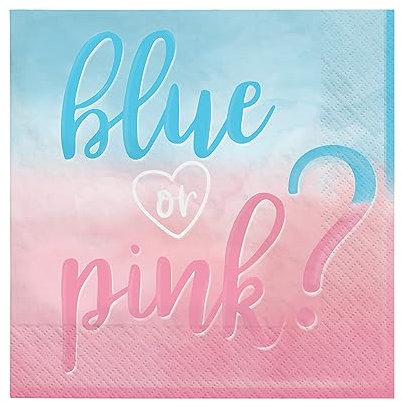 Amscan 512703 - The Big Gender Reveal Party Luncheon Napkins - 16 Pack