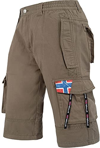 Nebulus Herren Cargo Short BOODY, Sommer Hose, Herren mit 6 Taschen (DE/NL/SE/PL, Alphanumerisch, M, Regular, Regular, Olive)