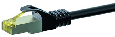 Danicom RJ45 Netzwerkkabel S/FTP (PiMF) - CAT 7 Rohkabel - Schwarz - 0,50m