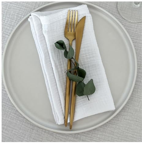 Von Herzen Handgenähte Musselin Servietten – Stoffservietten aus 100% Baumwolle I 2er Set Handmade Servietten aus Musselin I Weich und saugfähig in 45x45 cm I Handgemacht aus Stuttgart Mint