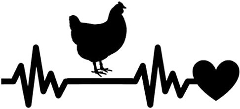 Bhysfenhgttvv 3 Stück Autoaufkleber20*9CM Huhn Herzschlag Lebensader Auto Aufkleber Aufkleber Schwarz