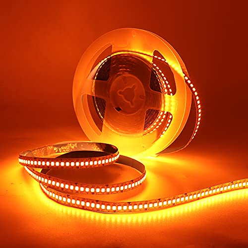 XUNATA 5M LED Streifen Orange, LED Strip mit 1200 Stück 2835 LEDs, Selbstklebend Flexibel LED Lichtleiste Band für Schlafzimmer Küche Home Innendekoration