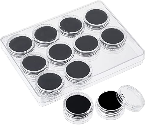 nbeads 12 Stück Diamant Edelstein Schaukasten, Acryl Perlen Aufbewahrungsbehälter Kunststoff Schmuck Display Box Edelstein Vitrin Mit Schaumstoffmatte Für Bare Stone Nackter Diamant Münzen, Schwarz