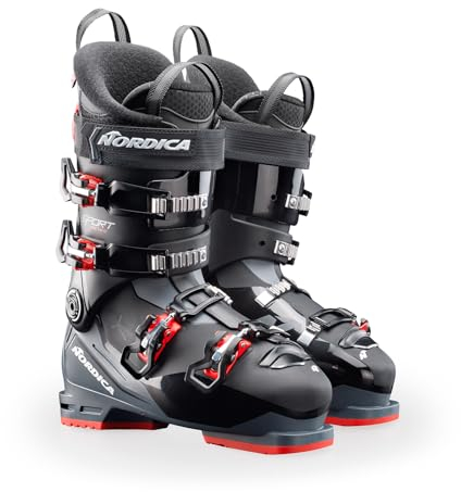 Nordica Herren Sportmachine 3 90 Skischuhe, Schwarz/Anthrazit/Rot, 27