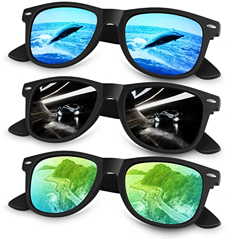 Sunier Sonnenbrille Herren Polarisiert Retro Vintage 100% UV-Schutz Klassisch Golf Fahren Fahrende Angeln Reisen Sonnenbrille Damen Cat 3 CE