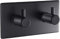 Double Black Towel Holder,Matt Finish,Coat,Robe,Self Adhesive,Sticky Hooks,Stainless Steel,Stick on,Back of Door Hook,Wall,Hanging,Bathroom,Tea Towels,3M