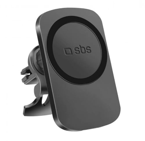 SBS MagSafe Kfz-Halterung mit kabellosem Ladegerät für iPhone, drehbar, Schwarz
