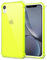 Svanove Designed for iPhone XR Case Clear, Neon Vibrant Bright Color, Transparent Protective Jelly Silicone Case for Women Girl Cute, Soft Flexible TPU, Thin Slim, Neon Yellow