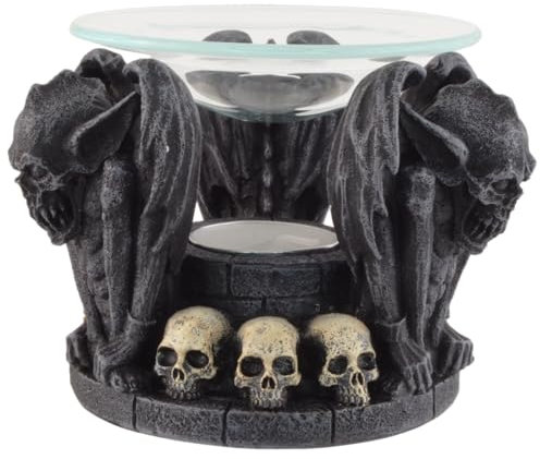 VOGLER Joh. Vogler GmbH Duftlampe 3 Gargoyles mit Totenschädeln, mit Glasschale