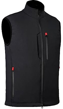 Ambick Krayz Gilet da uomo per abbigliamento sportivo softshell da esterno antivento foderato in pile con tasche con cerniera, gilet da corsa senza maniche ideale per viaggi, golf, escursioni