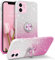 MOBISTAR® Bling Glitter Case for iPhone 11-6.1'' - Sparkly Slim with 360° Ring Holder Kickstand Support Magnetic Car Mount Protective Cover (Pink)