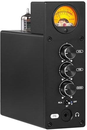 COYEUX Amplificatore valvolare Bluetooth 5.1, amplificatori digitali Audio HiFi, con VU Meter, Amplificatore Ricevitore Stereo a 2 canali, per preamplificatore fonografico Giradischi