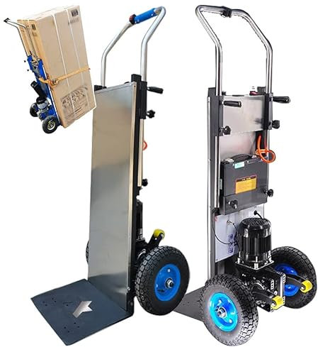 Sube-escaleras eléctrico de 1200 W: escaleras para Subir y Bajar, Carretilla para Transportar Objetos Pesados, Capacidad de Carga (400 kg), batería extraíble (48 V/36 Ah), Motor sin escobillas/sin m