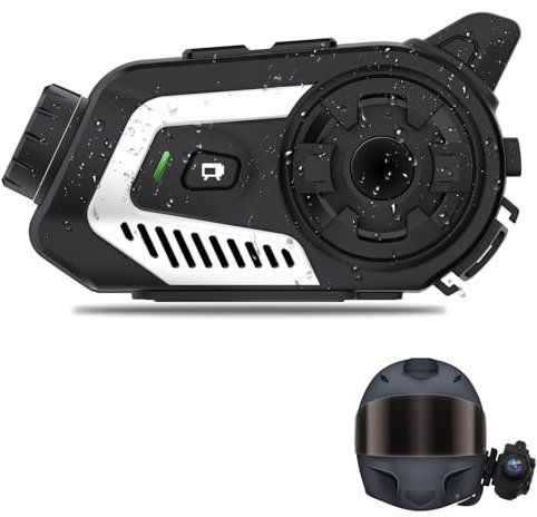 ydi Motorcycle Helmet Camera 4K, Waterproof Multi-function Motorbike Dash Cam with Headset, Bluetooth, WiFi, Intercom and FM Radio, Max up to 256GB SD Card