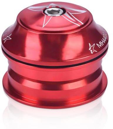 Frdhee Fahrrad Headset Set 44mm, Fahrrad Steuersatz Aluminiumlegierung Fahrrad Headset Set MTB Mountainbike Rennrad Kopf Rohr Zubehör für 44mm Steuerrohr und 28,6 mm Gabel (Rot)