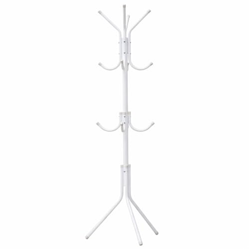 12 Hook Metal Coat Rack | Hat & Coat Stand Tree | Multi-Tier Clothes Hanger & Umbrella Holder | Hallway Entryway Organizer | Sturdy Iron Frame