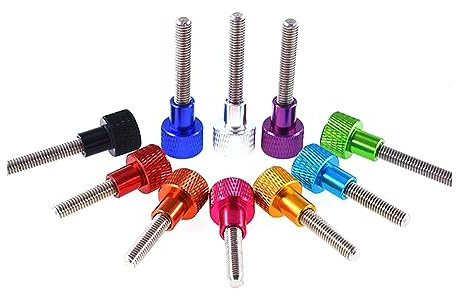 Handdrehschraube, Rändelmuttern, 5 Stück, Aluminium-Rändelschraube, M6, Aluminium-Rändelkopf, Edelstahl-Handrändelschrauben, Rot, M6 x 30 mm (Farbe: einfarbig, Größe: M6 x 40 mm)