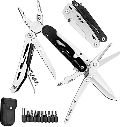 HONZIN Multitool 12 in 1 Multifunctional Pliers, Multi Tool Foldable Pliers with Upgraded Scissors Screwdriver Set Bottle Opener, Stainless Steel Multitools for Outdoor Camping Hiking, Gift for Men